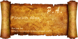 Pinzich Alex névjegykártya